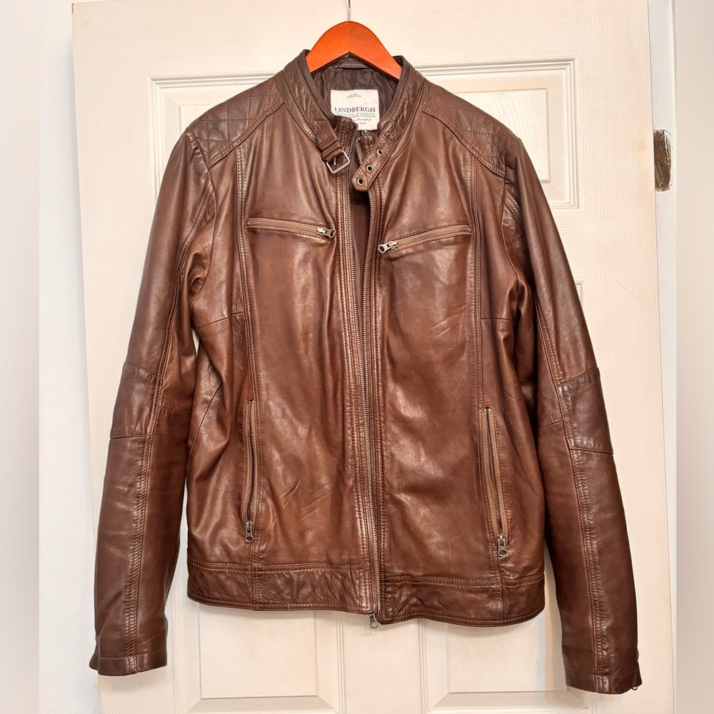 Lindbergh: Rich Brown Lightweight Motorcycle Jacket